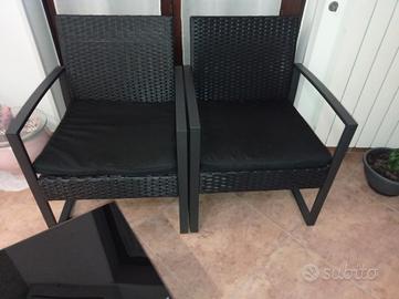 set giardino in rattan 