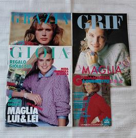 4 Riviste Vintage Maglia e Uncinetto Anni '80