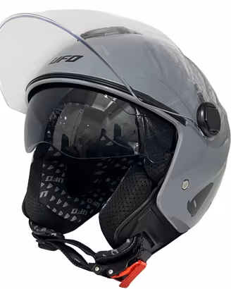 Casco Jet UFO NIXIE con doppia Visiera, interno sf