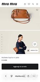 Miu Miu Borsa Pochette nuova originale