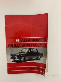 Libretto Uso e Manutenzione Alfa Romeo GiuliaSuper