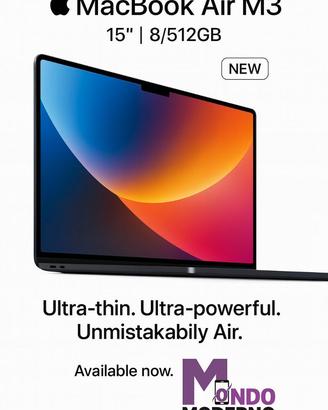 MacBook Air M3 15" | 8/512GB Nuovo Apple