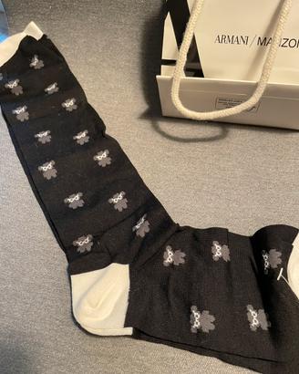 Calze con orso, color nero, Emporio Armani