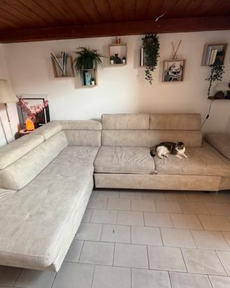 Divano angolare a L con letto estraibile