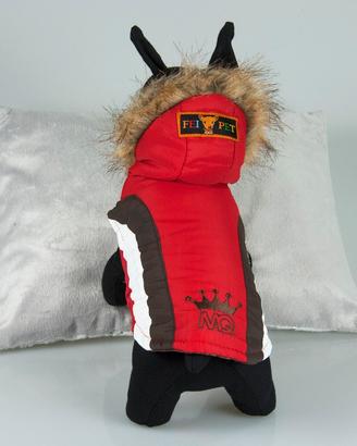 giubbotto rosso cane