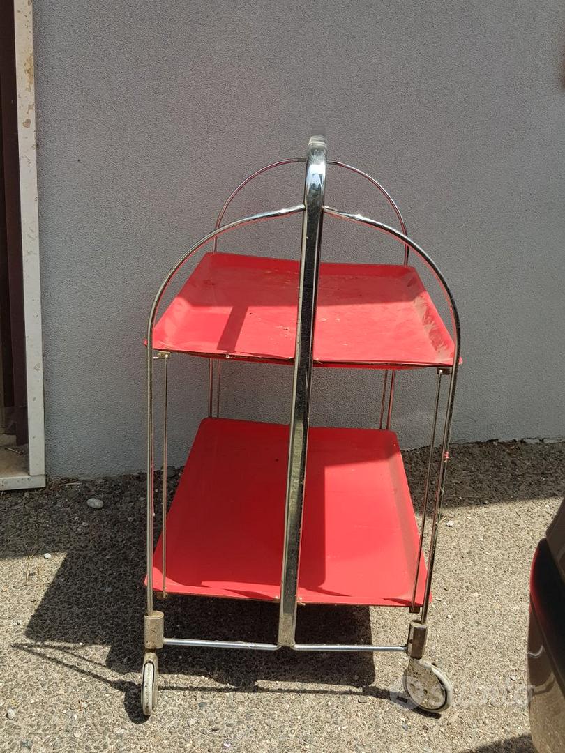 Carrello bar antico in cromo cromato portavivande di de – La Primula
