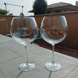 2 calici in cristallo bicchieri