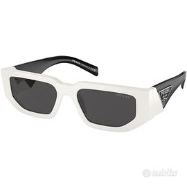 PRADA Occhiali da Sole Uomo Rettangolari Bianchi