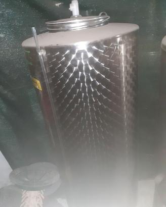 botte per vino 600 lt  inox  lamiera fiorettata