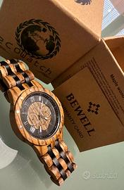 Orologio in legno BEWELL nuovo con scatola