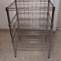 Scaffale a 4 piani in acciaio cromato