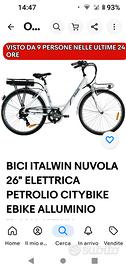 bici elettrica italwin nuvola 26.