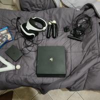 PS4 pro con Vr e gadget VR + videogiochi 