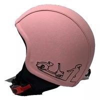 casco rivestito ecopelle vespa rosa con linea