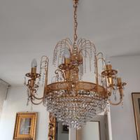 Lampadario ottone e cristalli 6 luci – elegante
