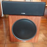 Subwoofer e altoparlante cassa centrale