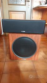 Subwoofer e altoparlante cassa centrale