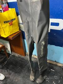 Pantaloni salopette pesca stivali acqua 38 termici