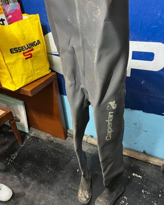 Pantaloni salopette pesca stivali acqua 38 termici