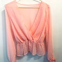 Camicetta blusa chiffon plumetis rosa tg S. Nuova
