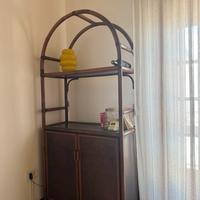 Mobile credenza rattan