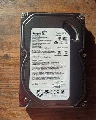 Hard Disk Seagate 500GB SATA 3.5” funzionante