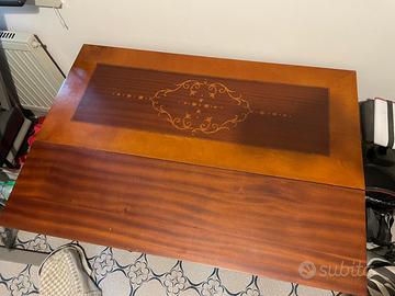 Consolle legno intarsiata a mano