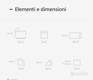 Divano componibile chateau-dax