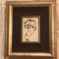 Ernesto Treccani olio su tela volto di bambino