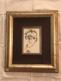 Ernesto Treccani olio su tela volto di bambino