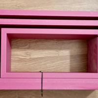 Set 3 Mensole rettangolari da parete, colore fucsi