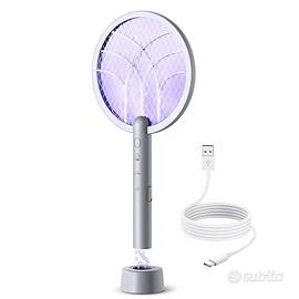 Racchetta Zanzare Elettrica LED 2 in 1 Brucia Inse