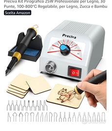 Preciva Kit Pirografico 25W Professionale per Legn