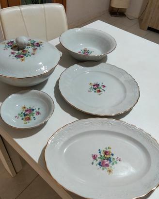 5 pezzi da portata inizio 900 ceramica Galvani 