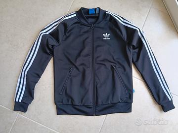 felpa tuta adidas nera a tre strisce