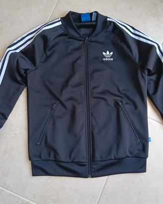 felpa tuta adidas nera a tre strisce