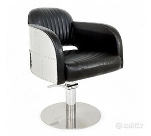 POLTRONA PARRUCCHIERE IN PELLE NERA – COME NUOVA