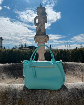 Borsa Esclusiva  Soft Pelle Celeste Tiffany