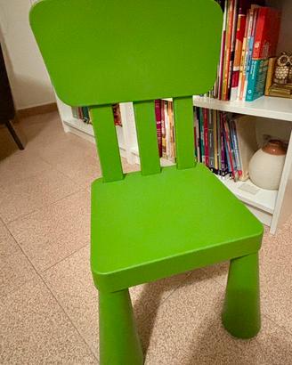 Sedia in plastica per bambini - colore verde -