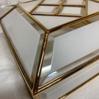 Plafoniera bianca e ottone vintag