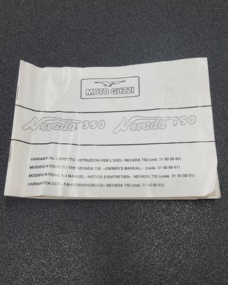 USO E MANUTENZIONE MANUALE MOTO GUZZI NEVADA 350 N