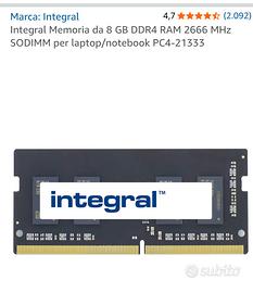 ram DDR4 16GB 2X8GB LAPTOP 