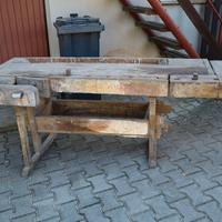 BANCO DA FALEGNAME ANTICO CON MORSE