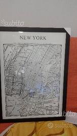 Quadro vintage vecchia mappa new york