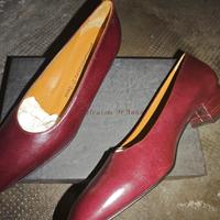 scarpe décolleté in pelle bordeaux nuove 39 1/2