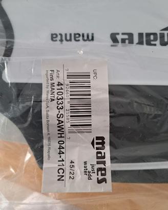 Pinne Mares Manta 44/45 nuove mai usate