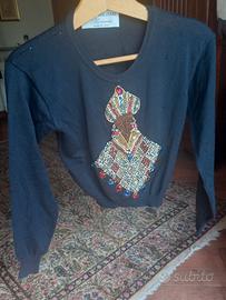 maglia corta taglia XS con disegno Anna Molinari 