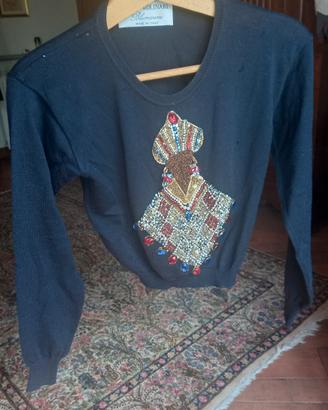 maglia corta taglia XS con disegno Anna Molinari 