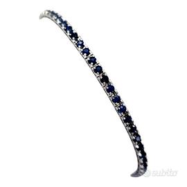 Bracciale Tennis oro Bianco con Zaffiri Ct 4.08 in