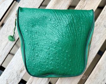 BeautyCase Vetta Vintage in pelle di struzzo